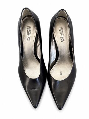 Kenneth Cole Reaction Black Pointed Toe Kitten Heel Pumps